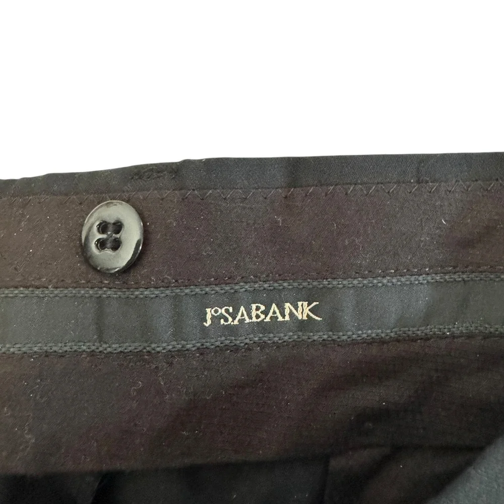 Jos A‎ Bank Signature Collection Black Wool Suit 46L Gordon Model Vintage